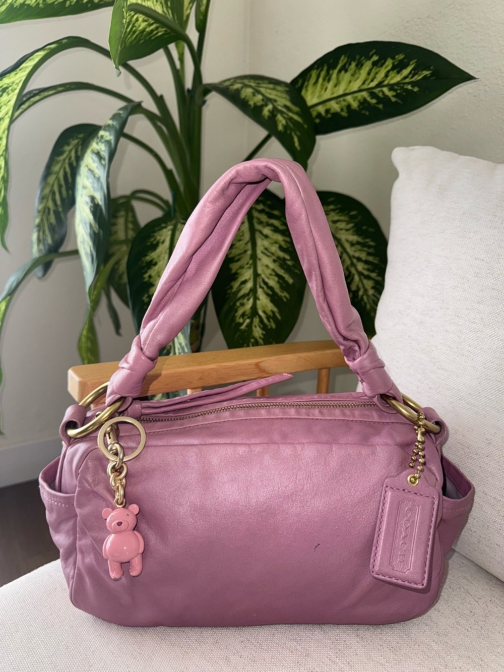 Coach Parker VTG Barbie Pink Shoulder Y2K Leather Shoulder HandBag Purse #13442